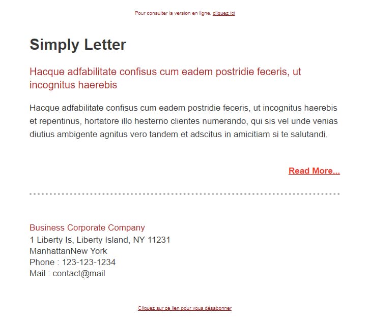 Templates Emailing SimplyLetter Sarbacane