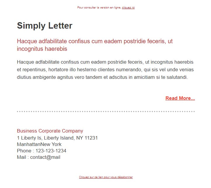 Templates Emailing SimplyLetter Sarbacane