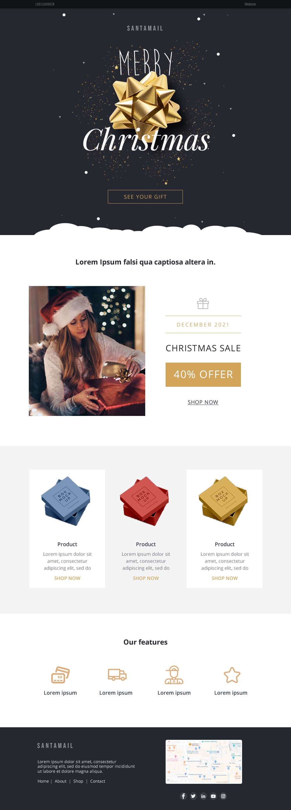 Templates Emailing SantaGift Sarbacane