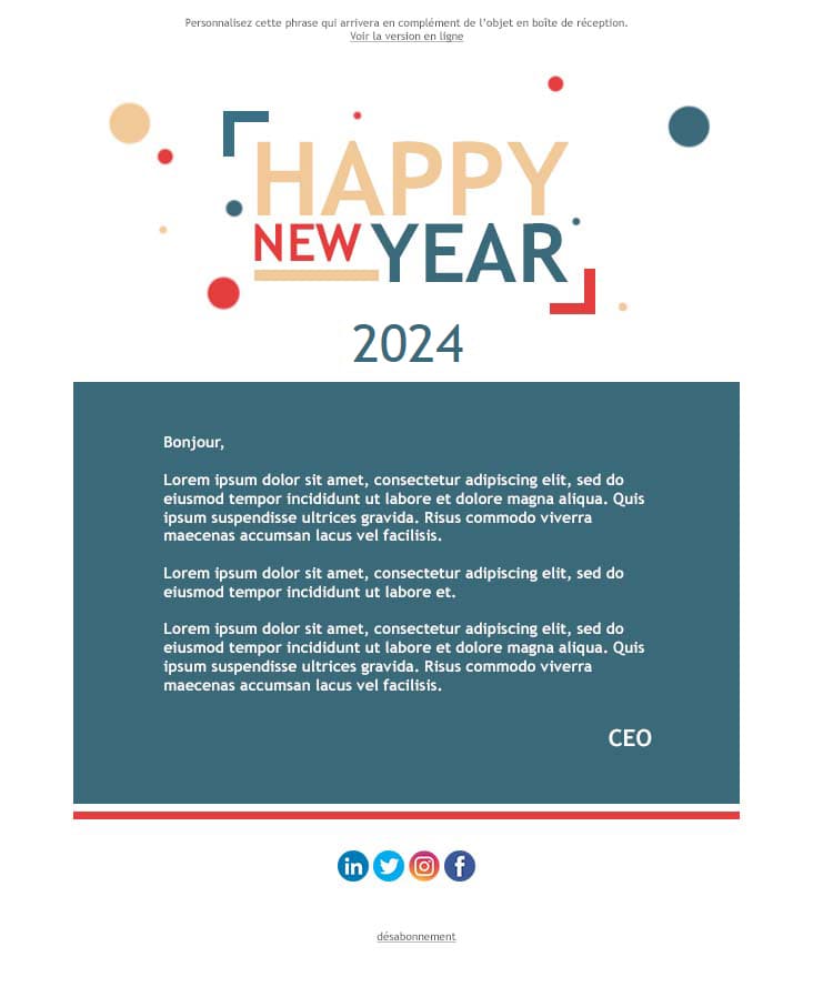 Templates Emailing HappyNewyear Sarbacane