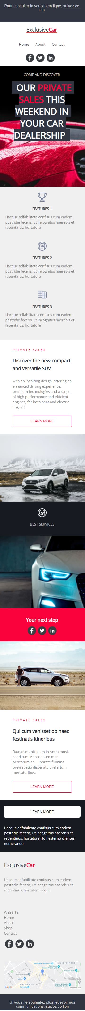 Templates Emailing ExclusiveCar Sarbacane