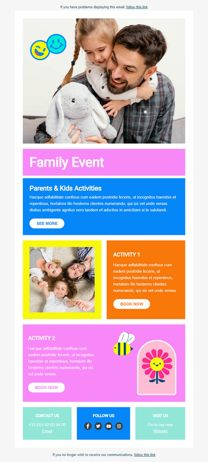 Templates Emailing Family Event Sarbacane