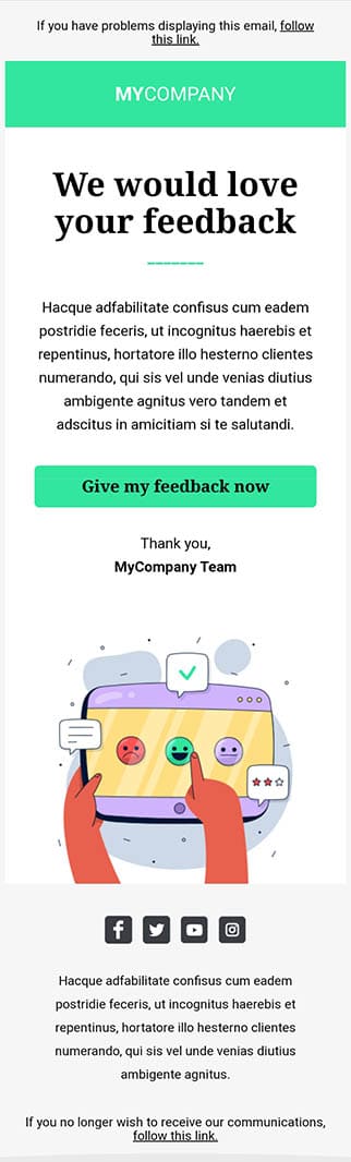 Templates Emailing Testimonial Sarbacane