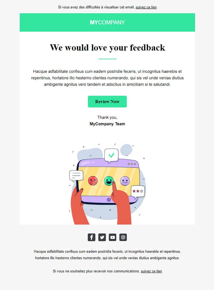 Templates Emailing Testimonial Sarbacane