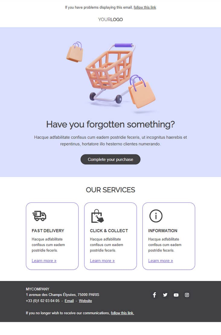 Templates Emailing Abandoned Cart Sarbacane