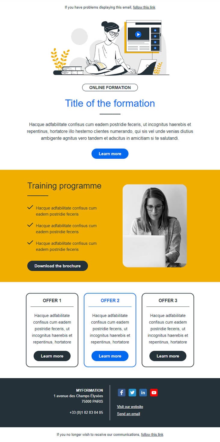 Templates Emailing Training Sarbacane