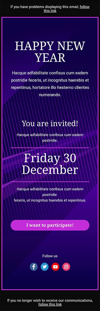 Templates Emailing New Year Invitation Sarbacane