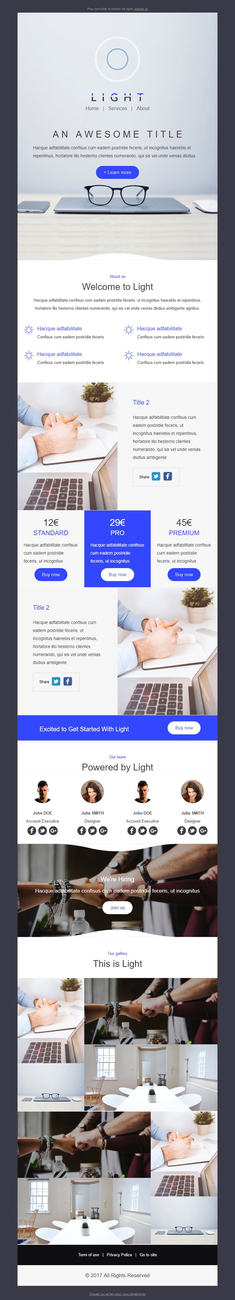 Exemple newsletter Light et simplifié