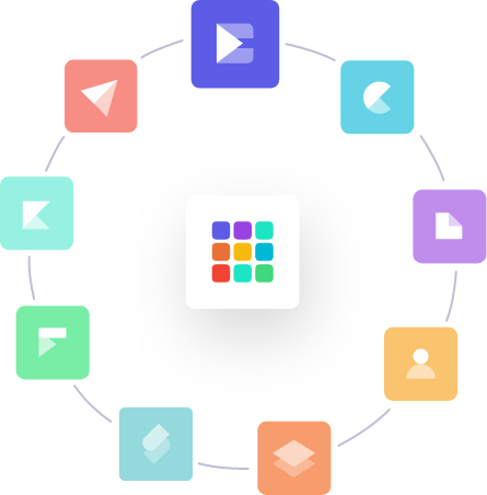 Roue des applications de la suite Sarbacane