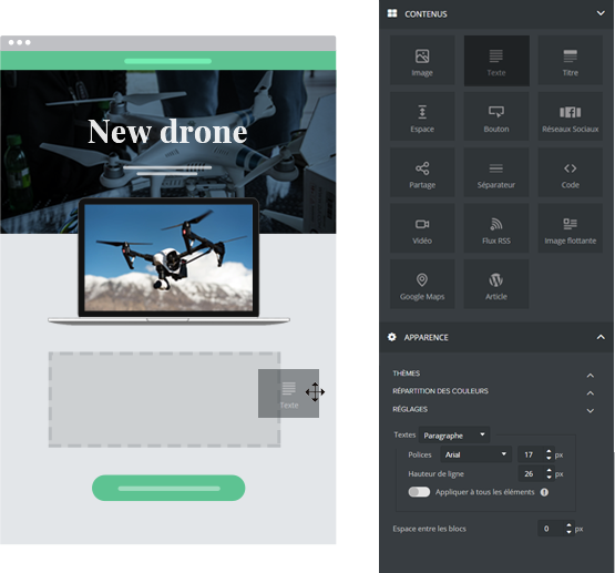 Exemple Drag and Drop email builder