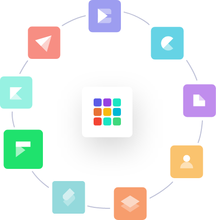 Roue des applications de la suite Sarbacane